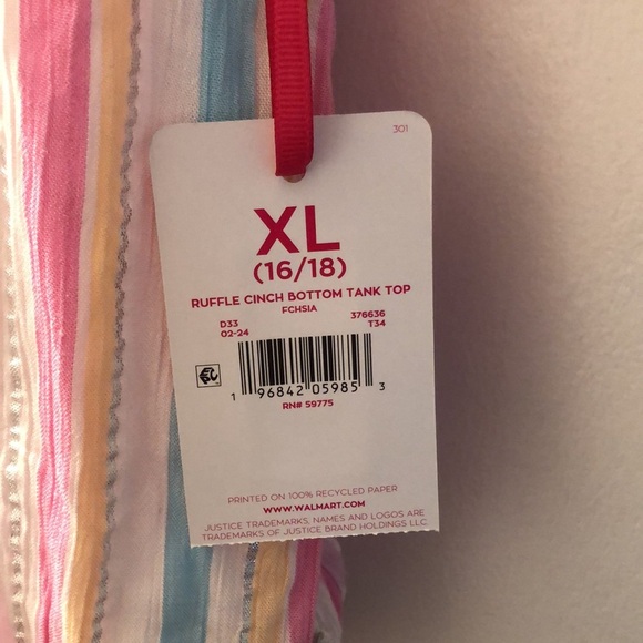 NWOT Justice Tank Top - Picture 7 of 7